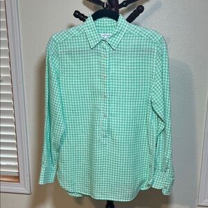 Southern Tide Green Gingham Women's Button Down Shirt